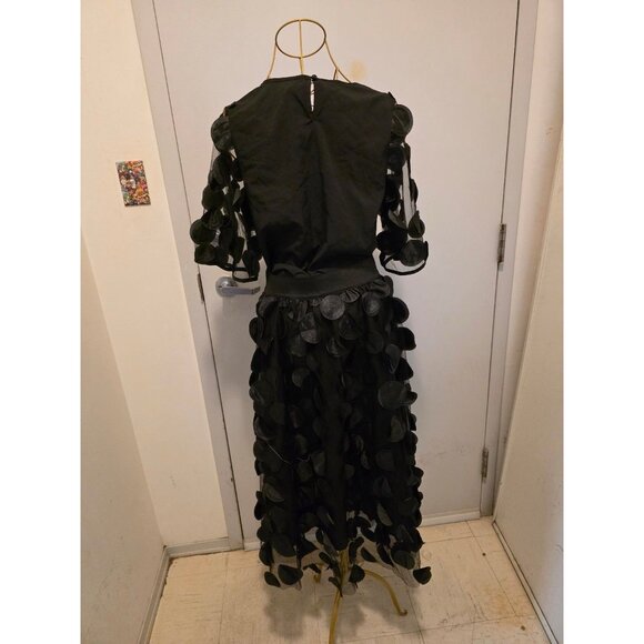 Women's Black Midi Dress Top Medium Skirt Large Black Party Cocktail Two Pieces - Picture 8 of 16